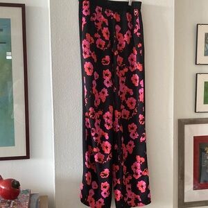 Floral Black and Pink Women's Pants